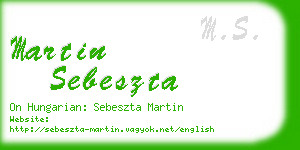 martin sebeszta business card